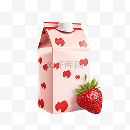 纸盒果汁图片_草莓牛奶纸盒png文件