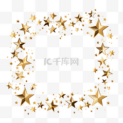 形式图片_快乐圣诞贺卡与金色星星框架插图