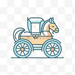 驾驶设计图片_儿童马车与一匹马驾驶马卡通图标