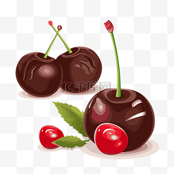 巧克力樱桃剪贴画 巧克力和樱桃