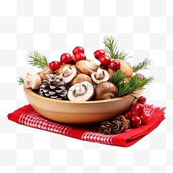 盘子里的颂歌，船上有蘑菇和圣诞