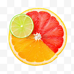 烹饪涂鸦图片_切好的柑橘片