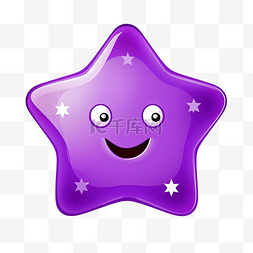 点击紫色卡通按钮图片_紫色卡通星形按钮