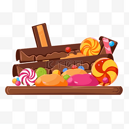 糖果棒剪贴画糖果与托盘中的糖果
