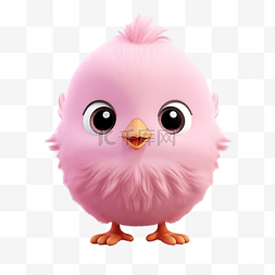 粉红色可爱的小鸡
