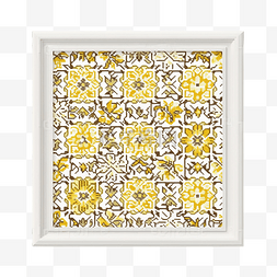 缝植物图片_淡雅木质十字绣图案金图黄框