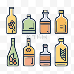 酒精瓶图标图片_瓶子里的液体的图标 向量