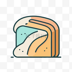 描绘面包图片_上面有切片的面包插画 向量