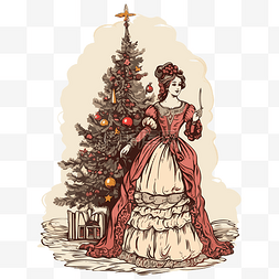 维多利亚时代的圣诞节剪贴画 维