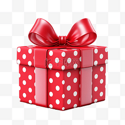 可爱礼盒丝带图片_礼品盒3D可爱红色礼盒