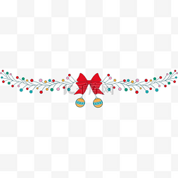 彩色快乐图片_圣诞节装饰横图可爱蝴蝶结