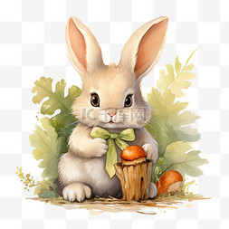 白兔子灰兔子图片_ai可爱兔子元素立体免抠图案
