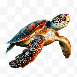 生动物图片_海龟 乌龟插画 可爱的乌龟 海洋生
