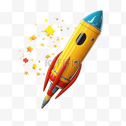 回到学校横幅飞行铅笔火箭 3d 插