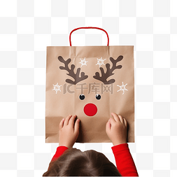 手工制作可爱的驯鹿装饰圣诞纸袋