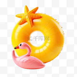 弹力球动图图片_海滩与海边黄鸭充气火烈鸟球海星