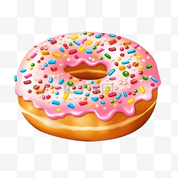 食物卡路里图片_美味的甜甜圈，上面有糖霜和糖粉