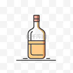 细线中的一瓶威士忌 向量