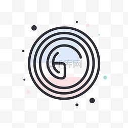 标志设计字母 g 与粉红色漩涡圆圈