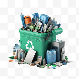 回收垃圾箱图片_3d 插图网站 ui 套件垃圾桶