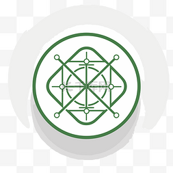 圆圈中的圆形绿色符号 向量