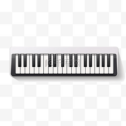 黑色经典图片_简约风格的迷你钢琴键盘插图