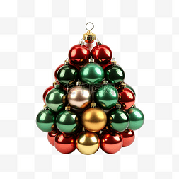 3d渲染圣诞树装饰品png透明背景