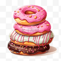 甜甜圈糖果数字插画