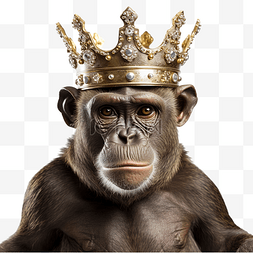 戴着皇冠的猴子