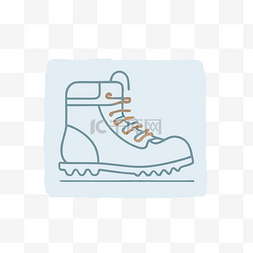 冬季女靴主图图片_远足靴的线条图标 向量