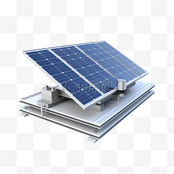电池行业插图图片_太阳能电池板工作方案图解的 3D 