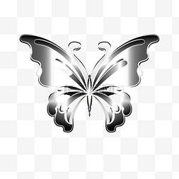 火焰翅膀图片_镀铬风格的蝴蝶纹身艺术符号