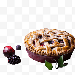 自制苹果黑莓派感恩节食品摄影