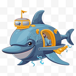 海底海豚剪贴画一个有趣的海洋生