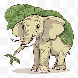 大象耳朵图片_大象耳朵剪贴画 卡通大象，长着