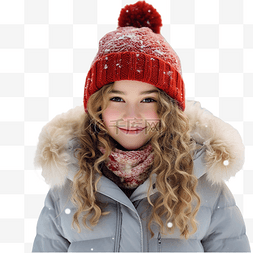 穿暖和的衣服图片_冬天公园里穿暖和衣服的圣诞女孩