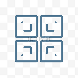 字母白色l图片_带有字母 l 的四个灰色方块图标 