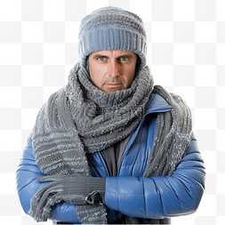 針織帽图片_穿着冬衣的男人冻僵了