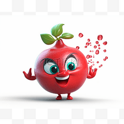 甜果实图片_甜水果3d红色人物水果卡通