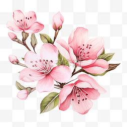 粉紅色水彩图片_粉紅色的花剪貼畫