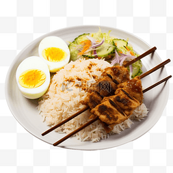 肉和鸡蛋图片_一盘米饭和鸡蛋沙爹