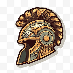 斯巴达logo图片_带有羽毛设计剪贴画的斯巴达头盔