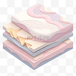 舒适床垫图片_3D 分层片材床垫与软海绵织物橡胶