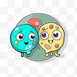 病毒细菌图图片_两个可爱的卡通细菌和病毒剪贴画