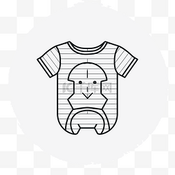 条纹猴婴儿衣服矢量图标与矢量图