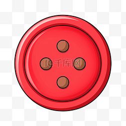 红色卡通圆形木按钮