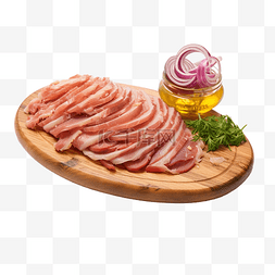 木板上新鲜的肉图片_俄罗斯和乌克兰国家食品萨洛在木