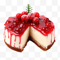 美味厨房图片_圣诞芝士蛋糕配樱桃配料和圣诞装