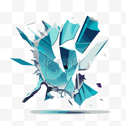 蓝色碎玻璃图片_碎玻璃 向量