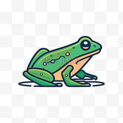 灰色的青蛙图片_灰色背景上的绿色青蛙的插图 向